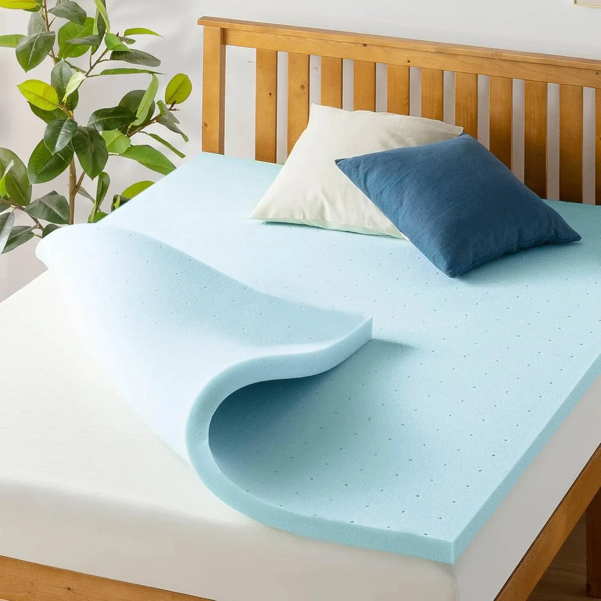 Best Price Inch Ventilated Memory Foam Mattress Topper, Cooling Gel Infusion, CertiPUR-US Certified, Twin - Blue