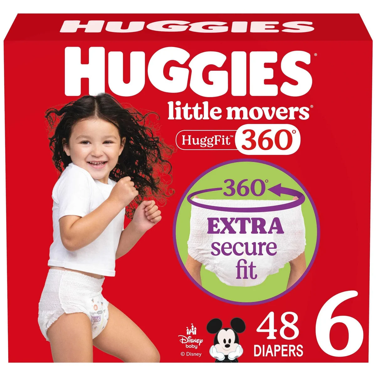 Huggies Little Movers HuggFit 360 Pull On Diapers - Size 6 - 48c
