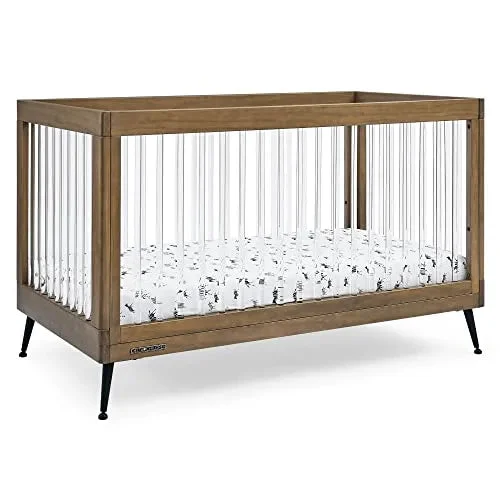 Delta Children Sloane 4-in-1 Acrylic Convertible Crib - Acorn/Matte Black