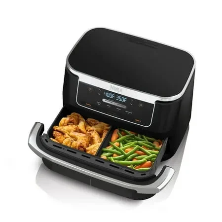 Ninja Foodi 4-in-1 7 Qt Air Fryer W/ DualZone FlexBasket MegaZone DZ070 Black