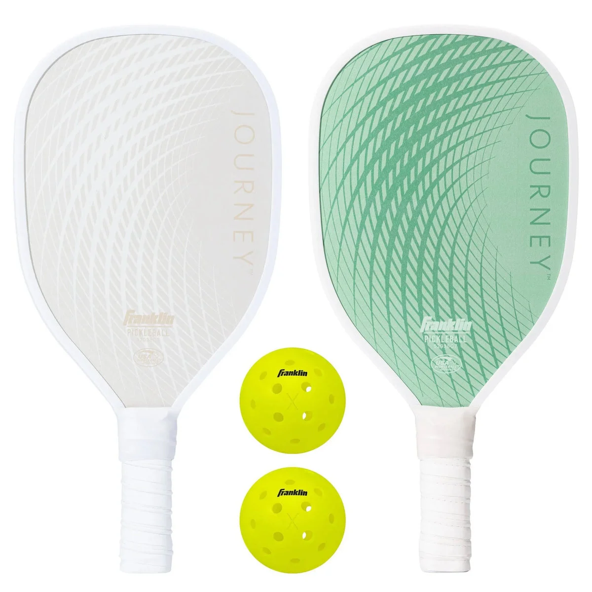 Franklin Sports 2 Player Journey Traditional Pickleball Paddle Set - Green