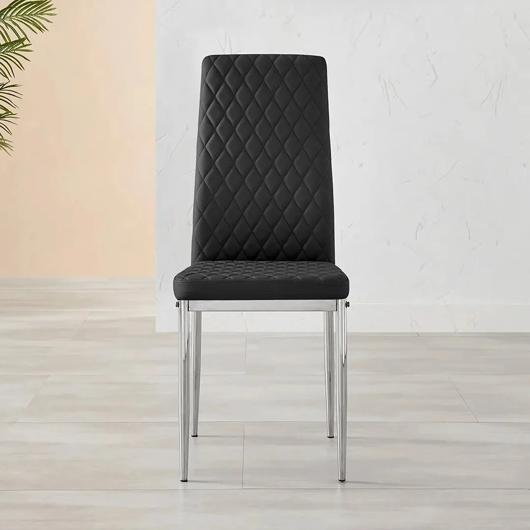 East Urban Home Luxury Dining Chairs Set of 4 - Black
