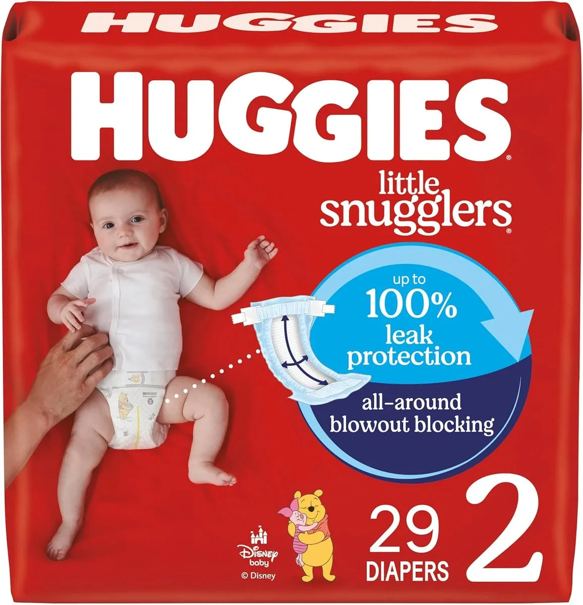 Huggies 29ct Little Snugglers Baby Diapers, Size 2 (12-18 lbs) - White