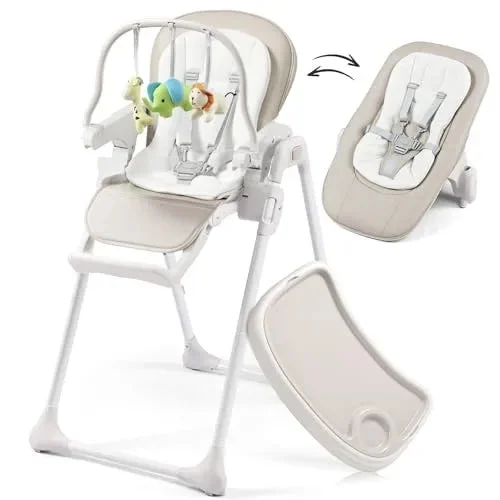 Mallify 3-in-1 Convertible Baby High Chair, 6 Height