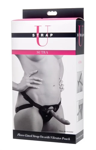 Sutra Fleece Lined Strap on With Bullet Pocket - Adult Toys