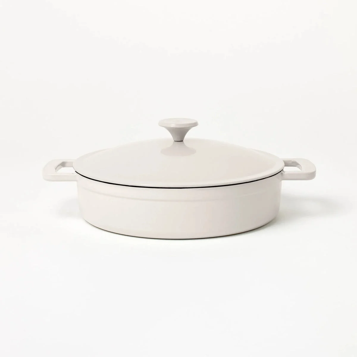 Figmint 3.5qt Enamel Braiser Light Gray