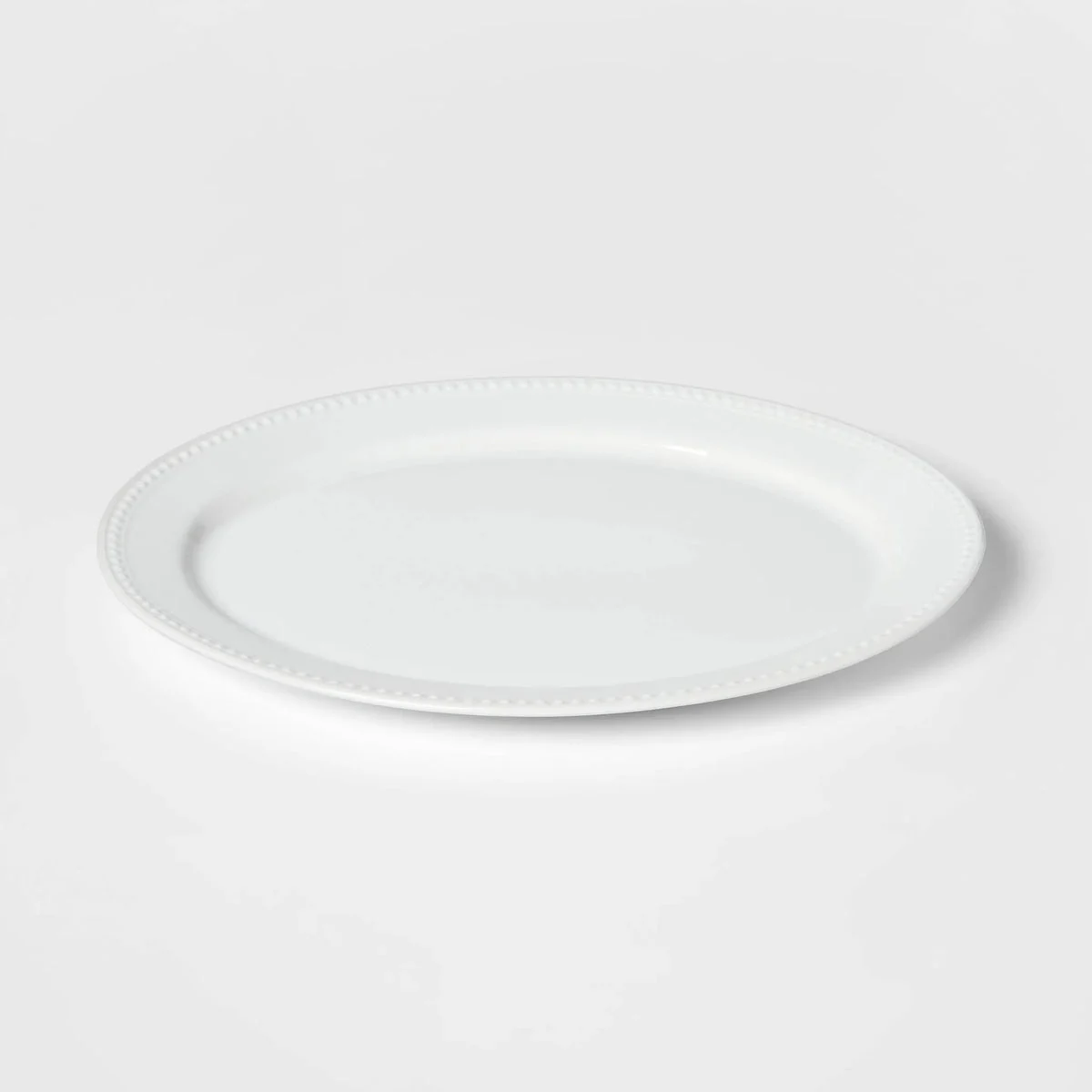 Threshold designed w/Studio McGee Ceramic Oval Beaded Platter - White