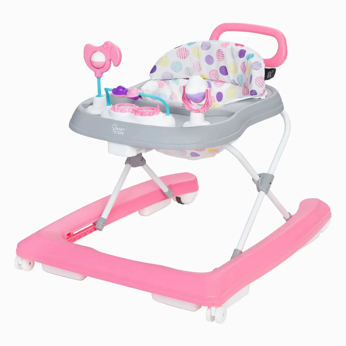 Baby Trend Smart Steps Trend PLUS 2-in-1 Walker with Deluxe Toy - Orbits Pink