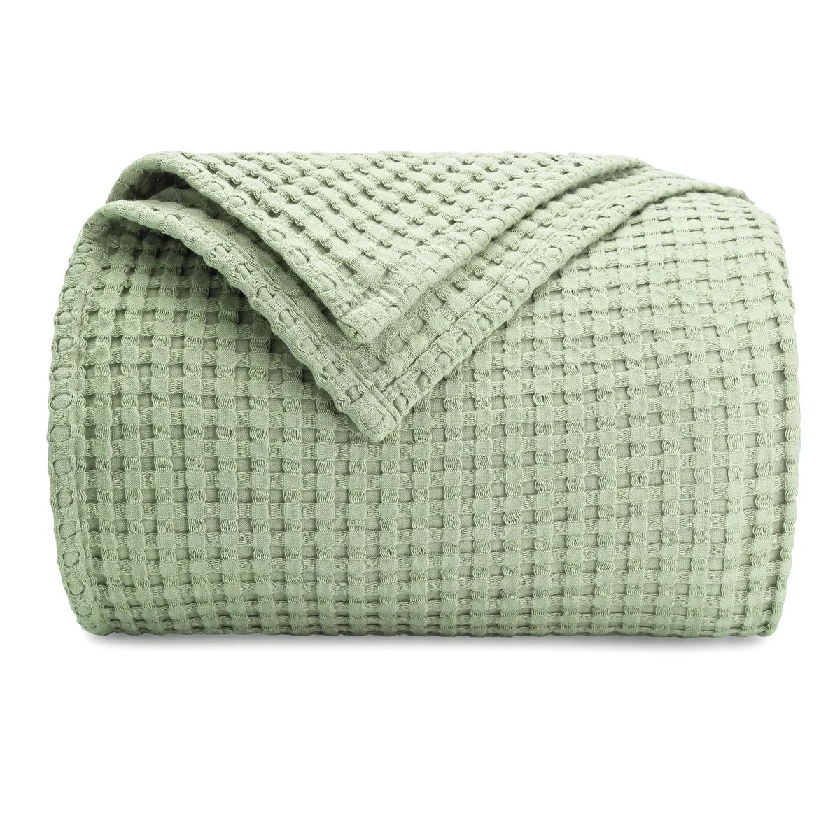 Comfy Cubs Extra Large Waffle Blanket - Twin 90” x 66” - Sage