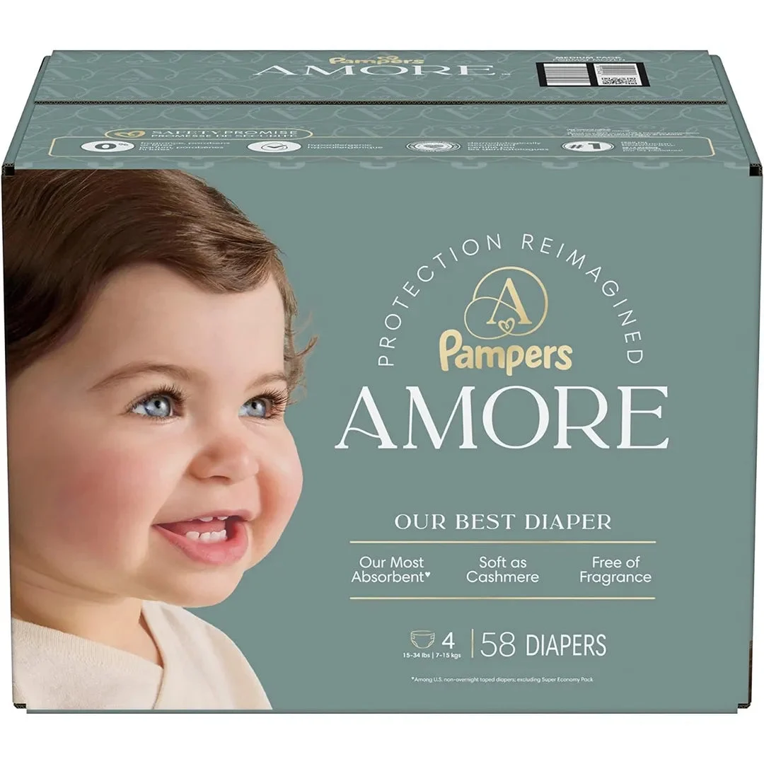 Pampers 58 CT 58 Count Amore Diaper Size 4 (15-34 lbs)