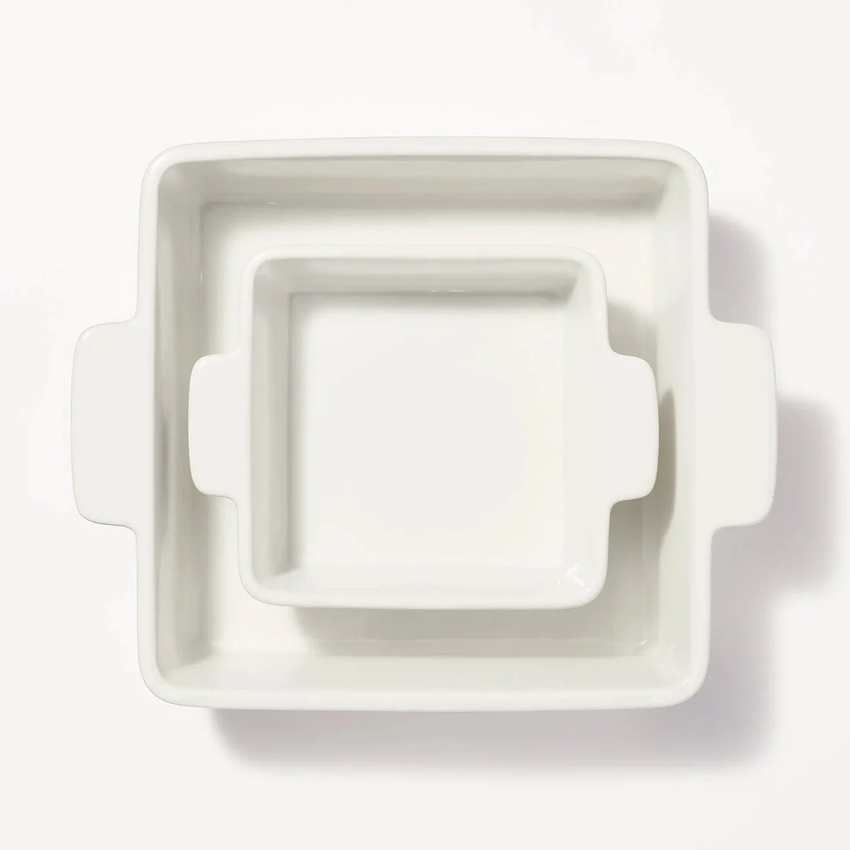 Figmint 2pc Stoneware Square Baking Dish Set Cream - ™