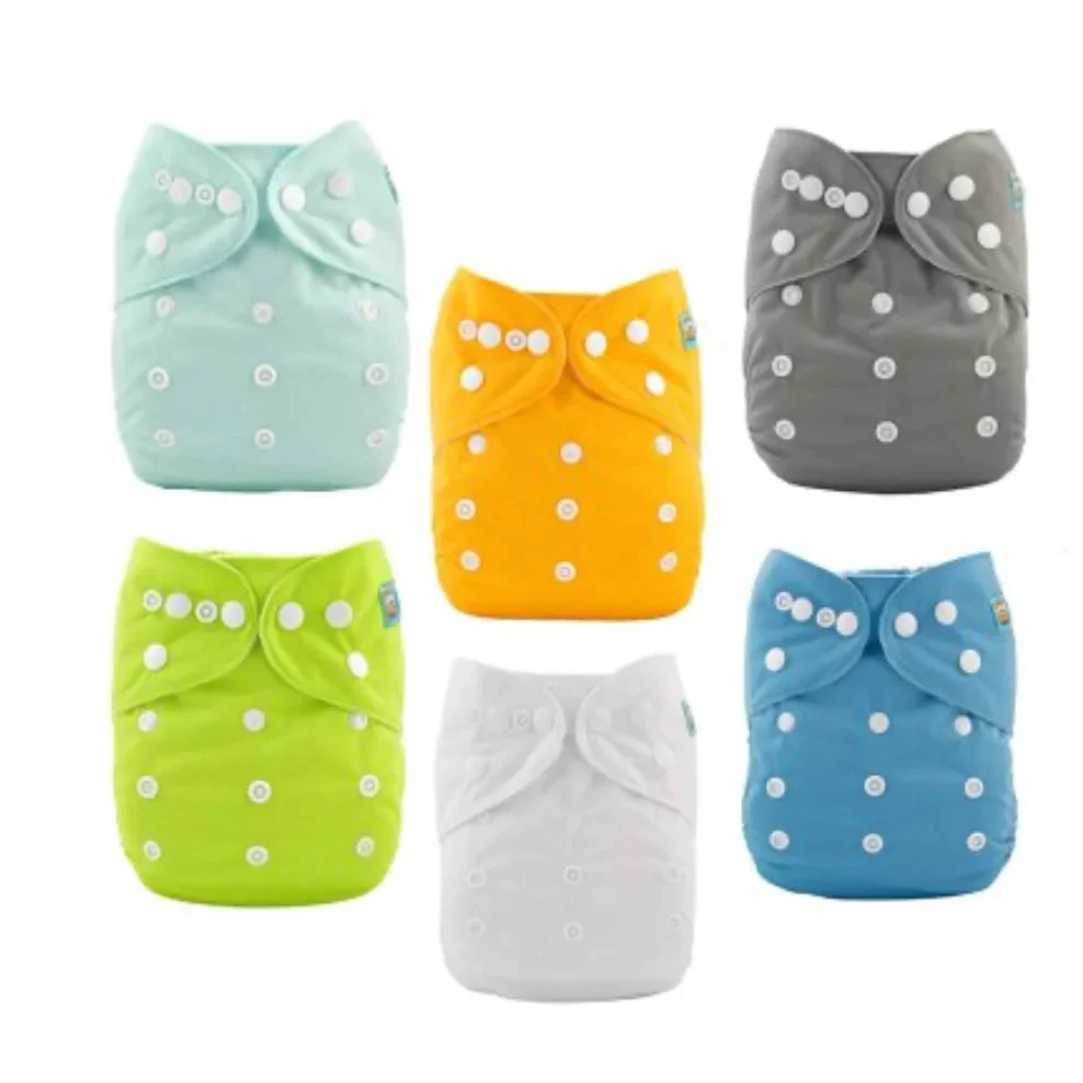 ALVABABY Baby Cloth Diapers One Size Adjustable Washable Reusable for Baby Girls and Boys 6 Pack with 12 Inserts 6BM98