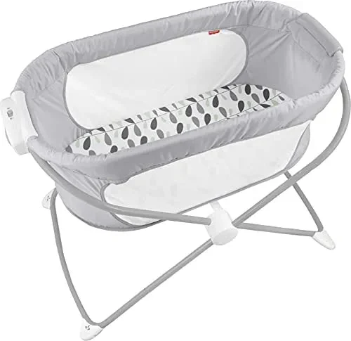 Fisher-Price Soothing View Bassinet - Climbing Leaves Folding Portable Baby Cradle