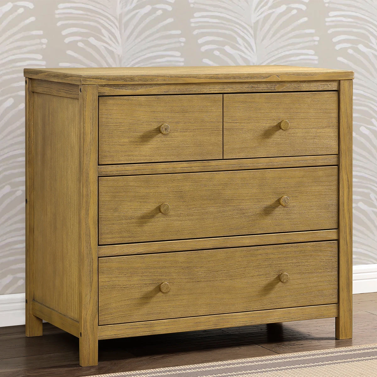DELTA CHILDREN Cambridge 3 Drawer Dresser With Interlocking Drawers - Rustic Acorn
