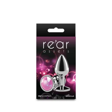 Rear Assets Silver Medium Pink Gem - Adult Toys