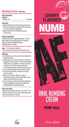 Numb Af - Anal Desensitizer Gel - Cherry - 1.5 Fl Oz