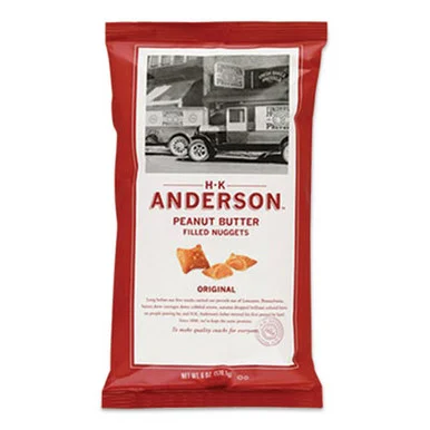 Anderson Pretzel Bakery GOV20378 Peanut Butter Filled Pretzel Nuggets, Original, 2.5 Oz Packets, 8/carton - Office Snax