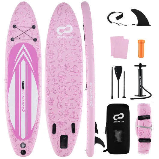 COSTWAY Inflatable Stand Up Paddle Board ISUP Board Accessories With 3 Fins and Backpack-L