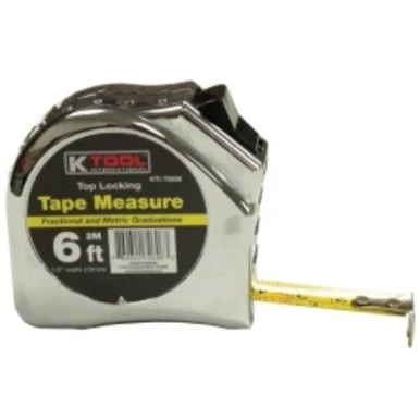 K Tool International KTI72606 1/2" X 6' Top Lock Tape Measure With Sae And Metric Markings