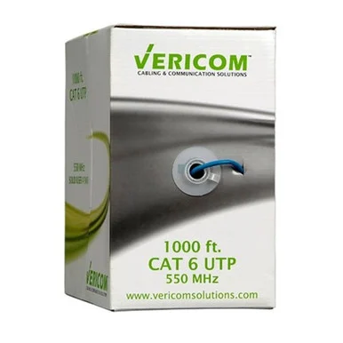 Vericom Cat 6 U/utp Solid Riser Cmr Cable, 1000 Ft Pull Box - Category 6 For Network Device - 1000 Ft - Bare Wire - Bare Wire - Yellow (mbw6u-01445)