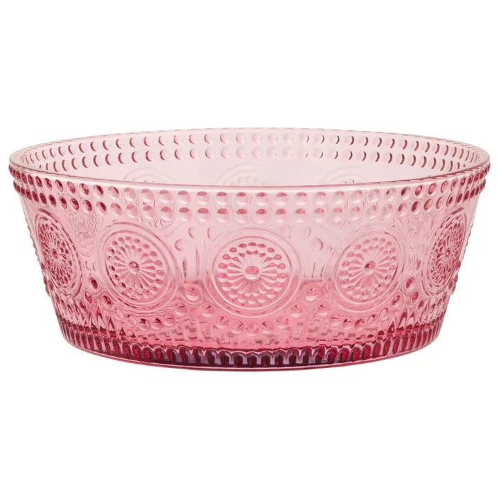 Pink Cody Glass Bowl LG - Boston International