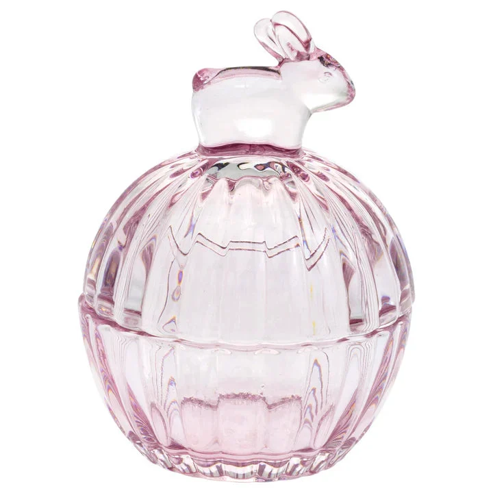 Bunny Glass Covered Dish SM - Boston International