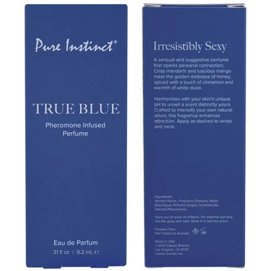 Pure Instinct Pheromone Perfume Spray True Blue 9.2 ml 0.31 Floz - Adult Toys