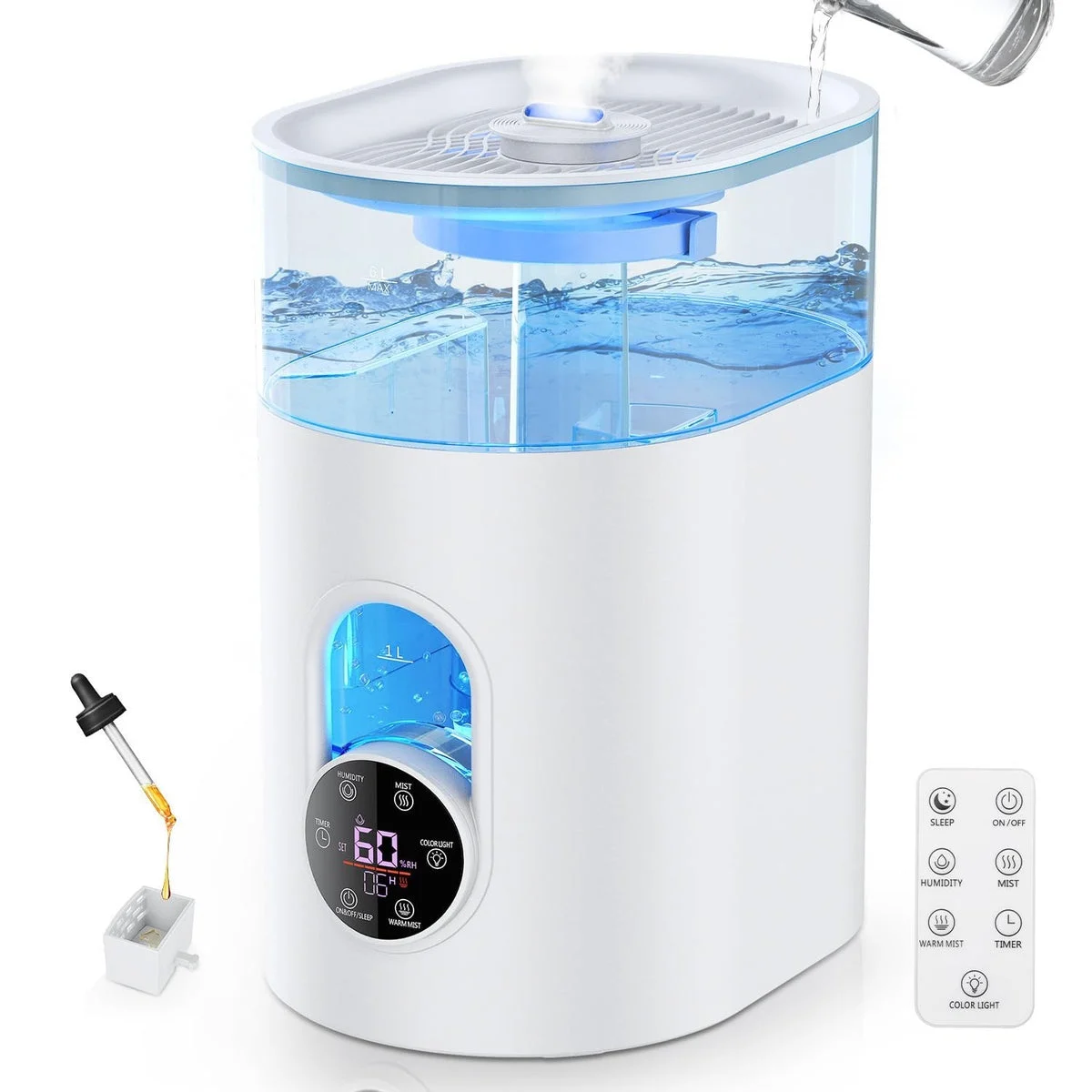 GloryAir Cool & Warm Mist Humidifier - White