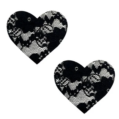 Vogue Black Lace I Heart U Nipztix Pasties - Adult Toys