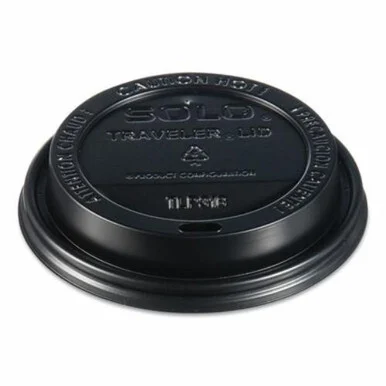 Dart TLB316 Traveler Cappuccino Style Dome Lid, Fits 10 Oz To 24 Oz Cups, Black, 100/sleeve, 10 Sleeves/carton