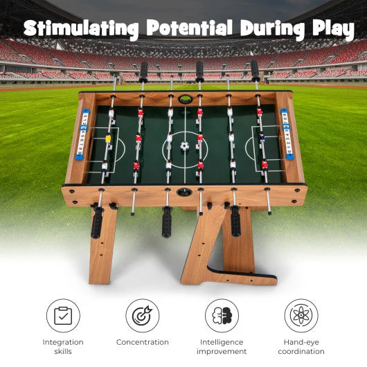 COSTWAY Space Saving Table Football With Durable Handle and 2 Footballs