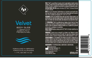 ID Velvet Body Glide 1.7 Oz - Adult Toys