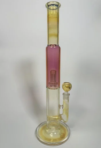 Locally Blown Double Perc Water Pipe With Fuming (18") - Smoke Shop
