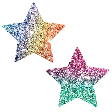 Super Sparkle Rock Kandi Chunky Rainbow Glitter Starry Nights Nipztix Pasties - Adult Toys
